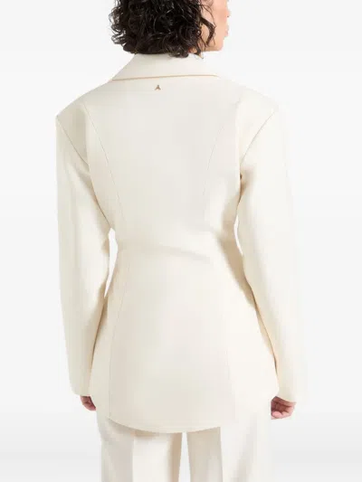Manière De Voir Claire Wide-shoulder Blazer In Neutral