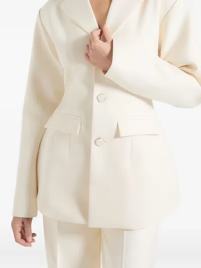 Manière De Voir Claire Wide-shoulder Blazer In Neutral