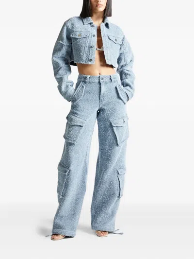 Manière De Voir Anne Boucle Denim Cargo Trousers