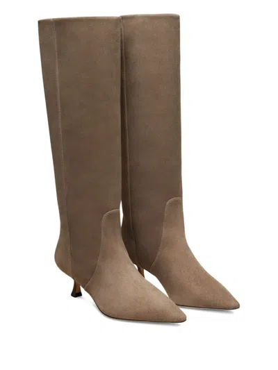 Stuart Weitzman 50mm Naomi Suede Pointed-toe Knee-high Boots
