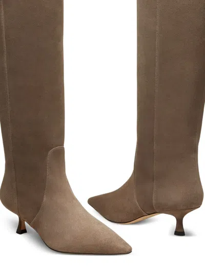 Stuart Weitzman 50mm Naomi Suede Pointed-toe Knee-high Boots