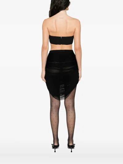 Nissa Bow-embellished Bustier Top In Black