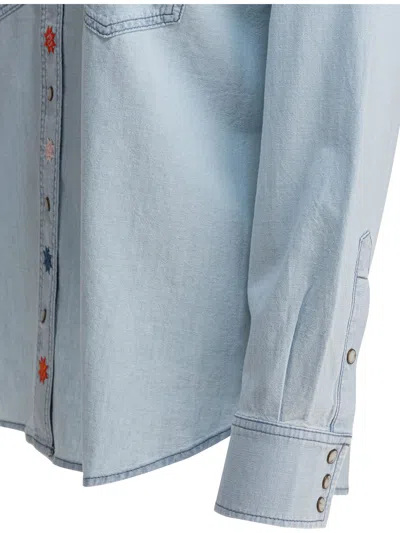 Filson Western-style Embroidered Shirt In Blue