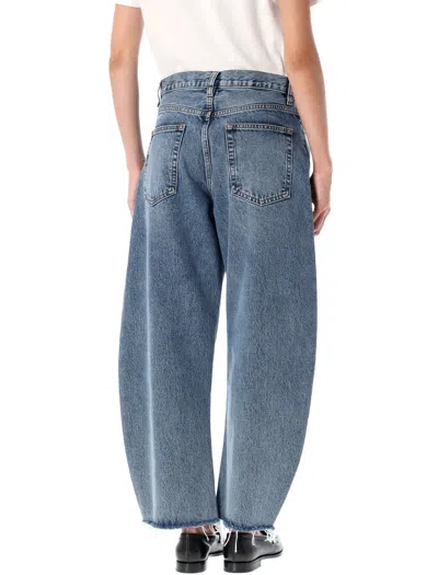 Frame Bubble Crop High Waist Wide-leg Jeans