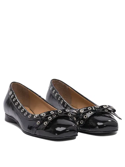 Ganni Eyelet Bow Ballet Flats