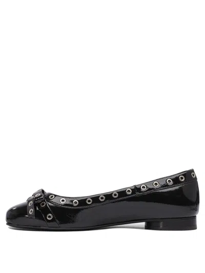Ganni Eyelet Bow Ballet Flats