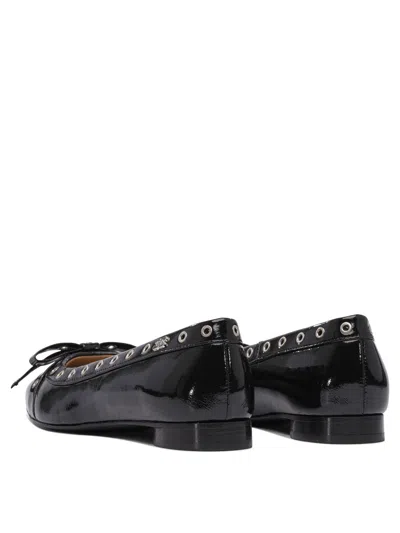 Ganni Eyelet Bow Ballet Flats