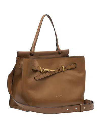 Gianni Chiarini Shoulder Bags With Adjustable Strap And Belt Detail In Brown