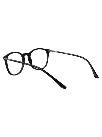Giorgio Armani Matte Black Acetate Glasses In Black