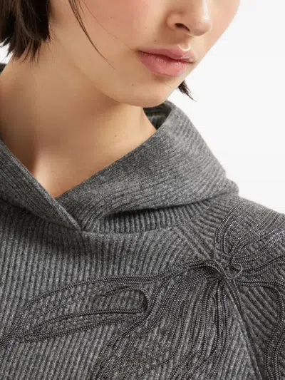 Brunello Cucinelli Cashmere English Rib Sweater In Gray