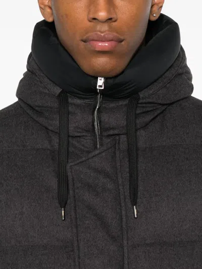 Herno Quilted Hooded Puffer Jacket In Gray