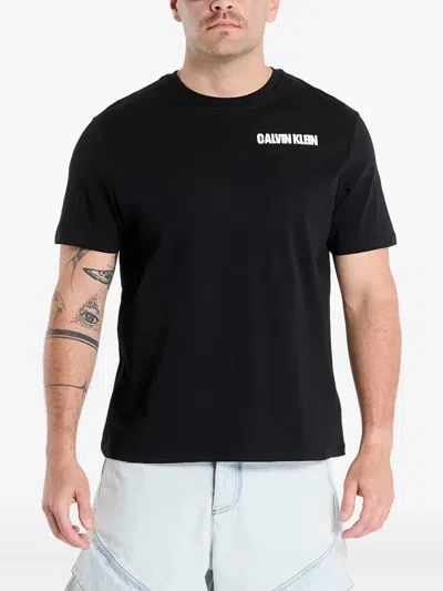 Calvin Klein Cube-print T-shirt In Black