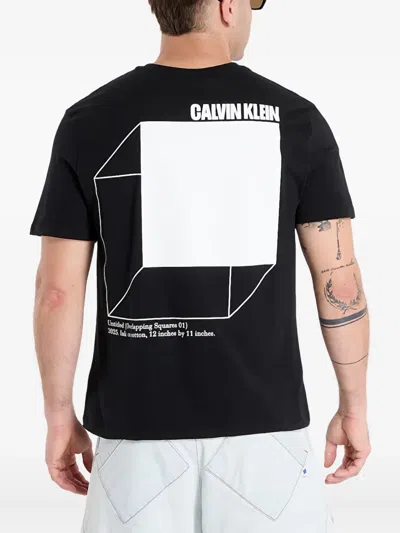 Calvin Klein Cube-print T-shirt In Black