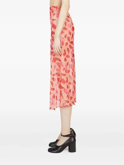 Marco Rambaldi Lips Wrap Beach Skirt In Red