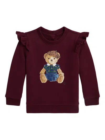 Polo Ralph Lauren Ruffle-trimmed Sweatshirt In Burgundy