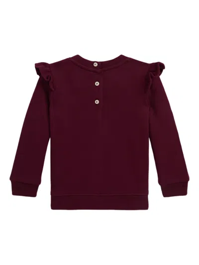 Polo Ralph Lauren Ruffle-trimmed Sweatshirt In Burgundy