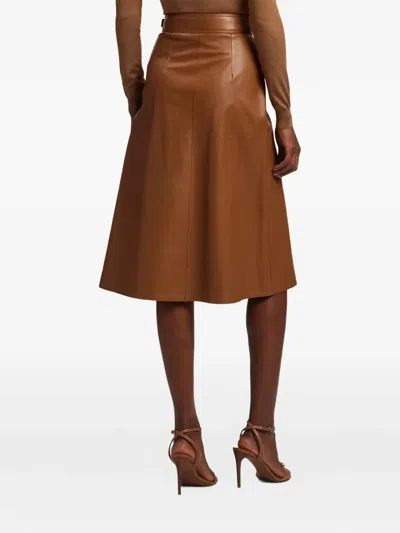 Ralph Lauren Jackeline Leather Midi Wrap Skirt In Multi