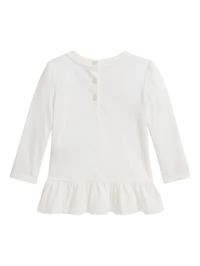 Polo Ralph Lauren Bear-print Ruffled T-shirt In White