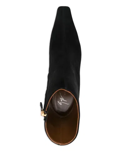 Giuseppe Zanotti Brenda 90 Tr High Heels Ankle Boots In Black Leather In Black