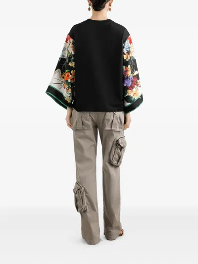 Dolce & Gabbana Floral-print T-shirt In Black