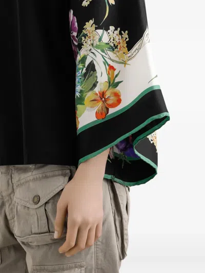 Dolce & Gabbana Floral-print T-shirt In Black