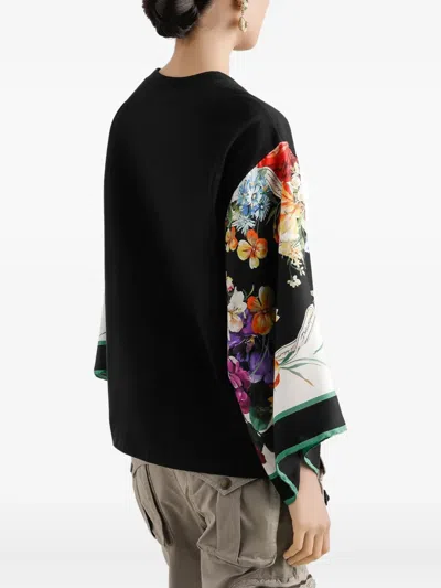 Dolce & Gabbana Floral-print T-shirt In Black