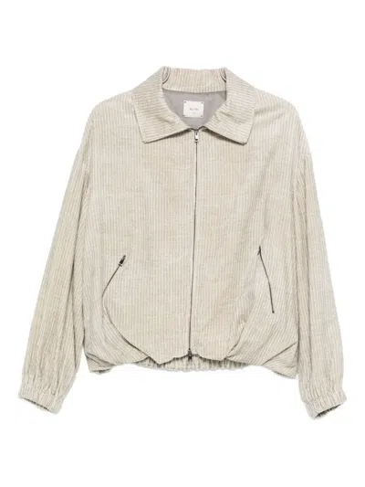 Alysi Corduroy Zip-front Jacket In White