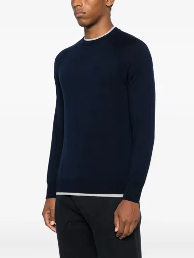Eleventy Raglan-sleeve Wool Sweater In Black