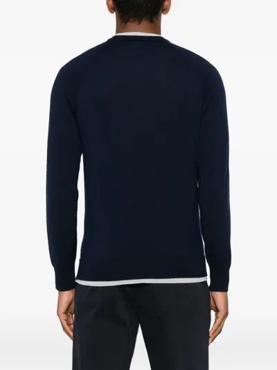 Eleventy Raglan-sleeve Wool Sweater In Black