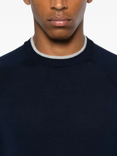 Eleventy Raglan-sleeve Wool Sweater In Black