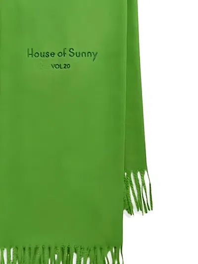 House Of Sunny Fringed Scarf In Green