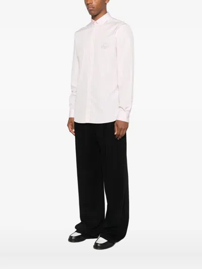Moschino Embroidered Cotton Shirt In White
