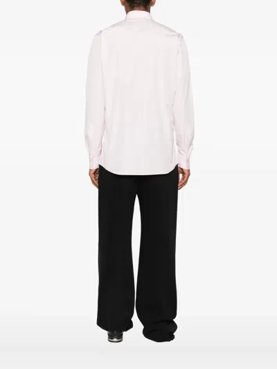 Moschino Embroidered Cotton Shirt In White
