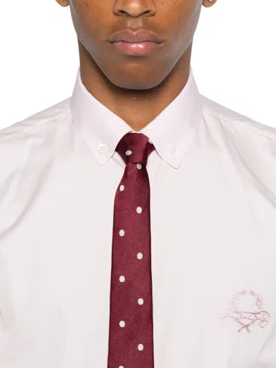 Moschino Embroidered Cotton Shirt In White
