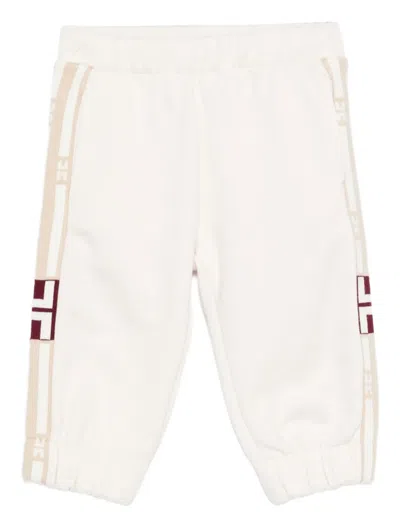 Elisabetta Franchi La Mia Bambina Side-stripe Track Pants In White
