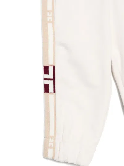 Elisabetta Franchi La Mia Bambina Side-stripe Track Pants In White