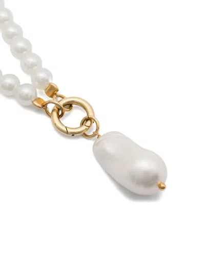 Vivyinrosa Zendaya Crossbody Little Pearl Necklace In White