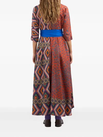 Pierre-louis Mascia Patterned Wrap Maxi Dress In Multi