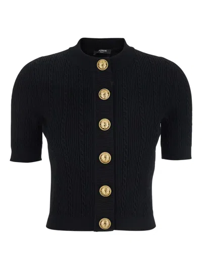 Balmain Women Ss Buttoned Torsade Knit Cardigan