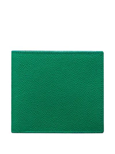 Thom Browne Pebble-grain Bifold Wallet In Green