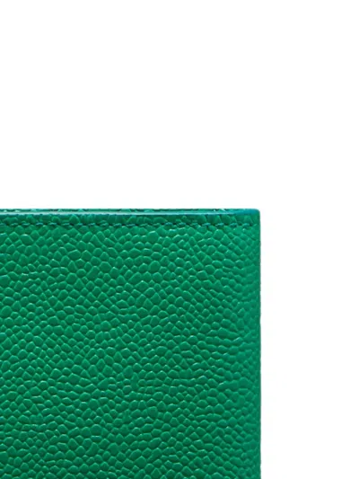 Thom Browne Pebble-grain Bifold Wallet In Green