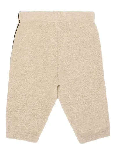 Palm Angels Teddy-fleece Side-stripe Trousers In Nude