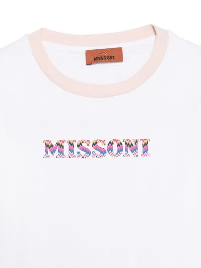 Missoni Zigzag-pattern Logo T-shirt In White