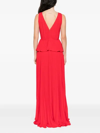 Nissa Women's Floral-appliqué Taffeta Midi Dress Red In Red