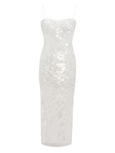 Retroféte Sequin-embellished Midi Dress In White