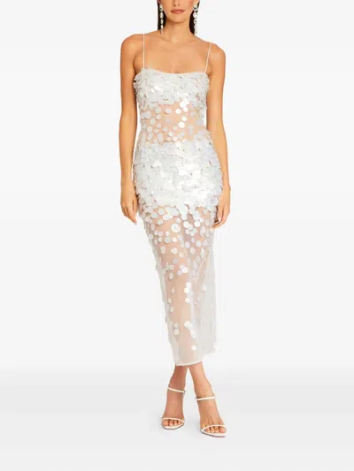 Retroféte Sequin-embellished Midi Dress In White