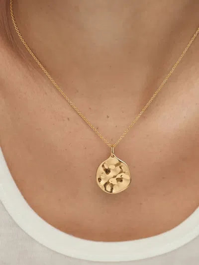 Monica Vinader Gold Siren Muse Round Pendant In Gold