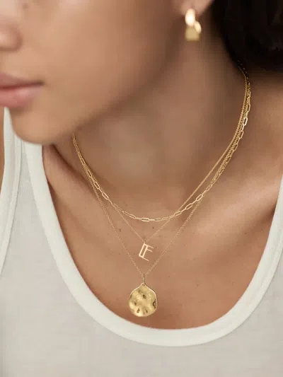 Monica Vinader Gold Siren Muse Round Pendant In Gold