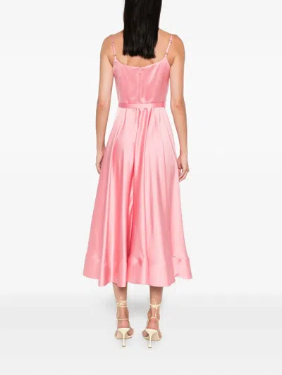 Nissa Belted Midi Dress In Pink