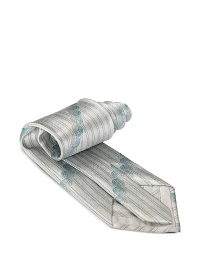 Zilli Linear Swirl Silk Ties (pack Of Two) In Gray